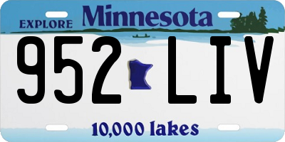 MN license plate 952LIV