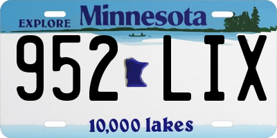 MN license plate 952LIX