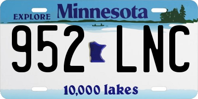 MN license plate 952LNC