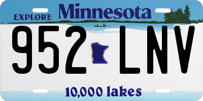 MN license plate 952LNV