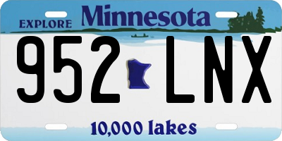MN license plate 952LNX