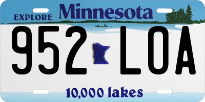 MN license plate 952LOA