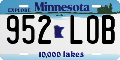 MN license plate 952LOB