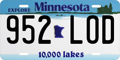 MN license plate 952LOD