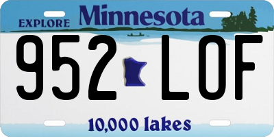 MN license plate 952LOF