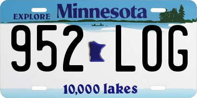 MN license plate 952LOG