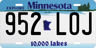 MN license plate 952LOJ