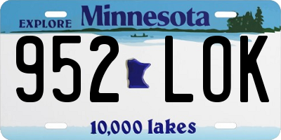 MN license plate 952LOK