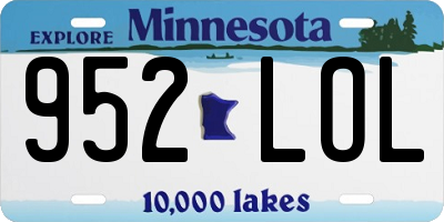 MN license plate 952LOL