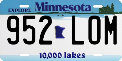 MN license plate 952LOM