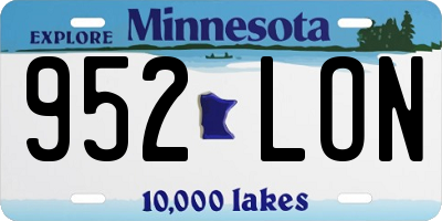 MN license plate 952LON