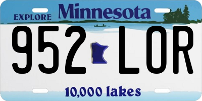 MN license plate 952LOR