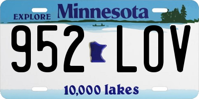 MN license plate 952LOV