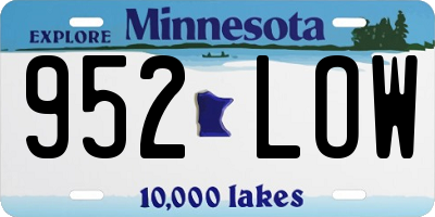 MN license plate 952LOW