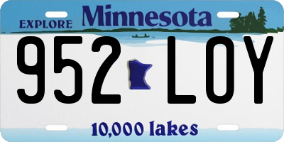 MN license plate 952LOY