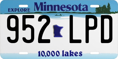 MN license plate 952LPD