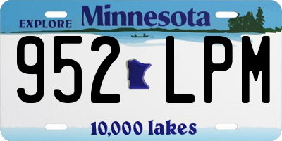 MN license plate 952LPM