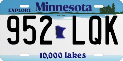 MN license plate 952LQK