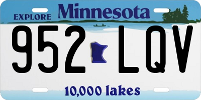 MN license plate 952LQV