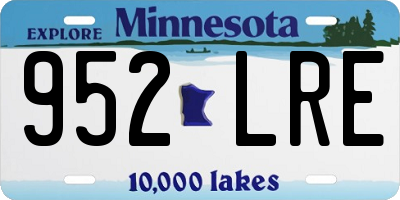 MN license plate 952LRE