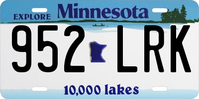 MN license plate 952LRK