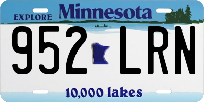 MN license plate 952LRN