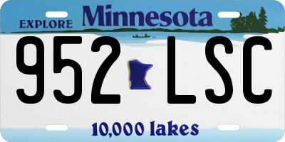 MN license plate 952LSC