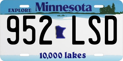 MN license plate 952LSD