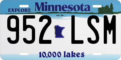 MN license plate 952LSM