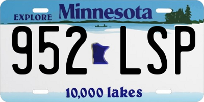 MN license plate 952LSP