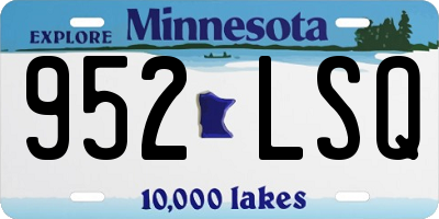 MN license plate 952LSQ