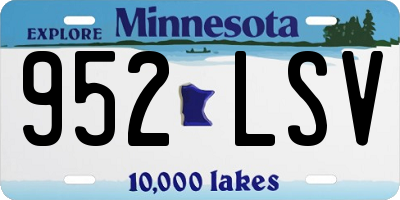 MN license plate 952LSV