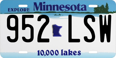 MN license plate 952LSW