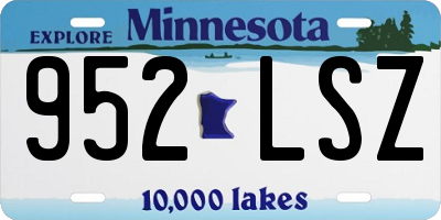 MN license plate 952LSZ