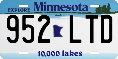 MN license plate 952LTD
