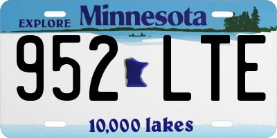 MN license plate 952LTE