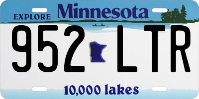 MN license plate 952LTR