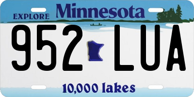 MN license plate 952LUA