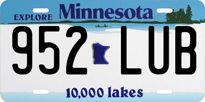 MN license plate 952LUB
