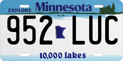 MN license plate 952LUC