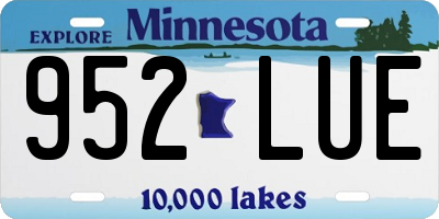 MN license plate 952LUE