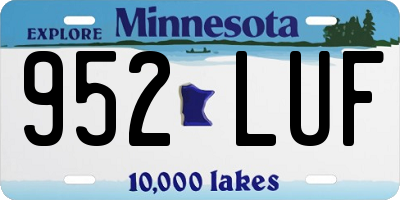 MN license plate 952LUF