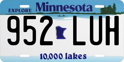 MN license plate 952LUH