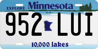 MN license plate 952LUI