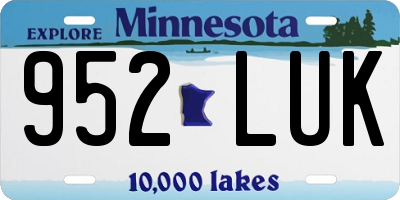 MN license plate 952LUK