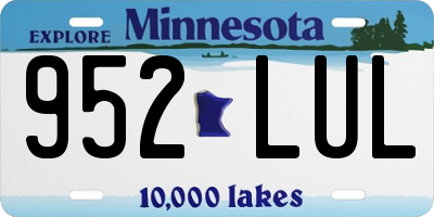 MN license plate 952LUL
