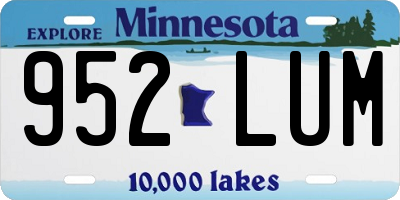 MN license plate 952LUM