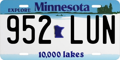 MN license plate 952LUN