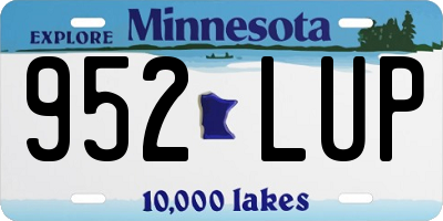 MN license plate 952LUP