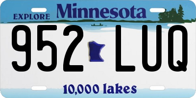 MN license plate 952LUQ